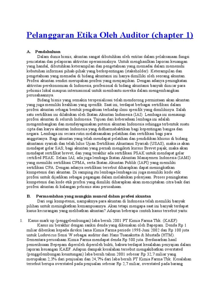 Kumpulan Kasus Etika Auditor | PDF