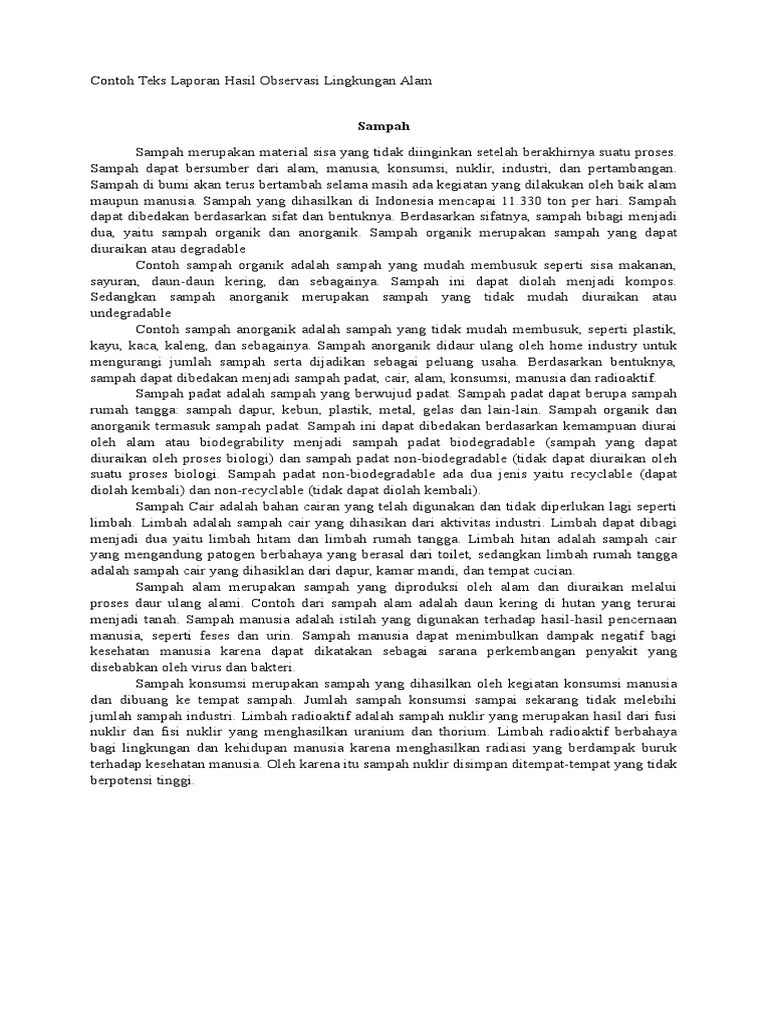 Contoh Teks Laporan Hasil Observasi Tentang Rumah Adat - Sekitar Rumah