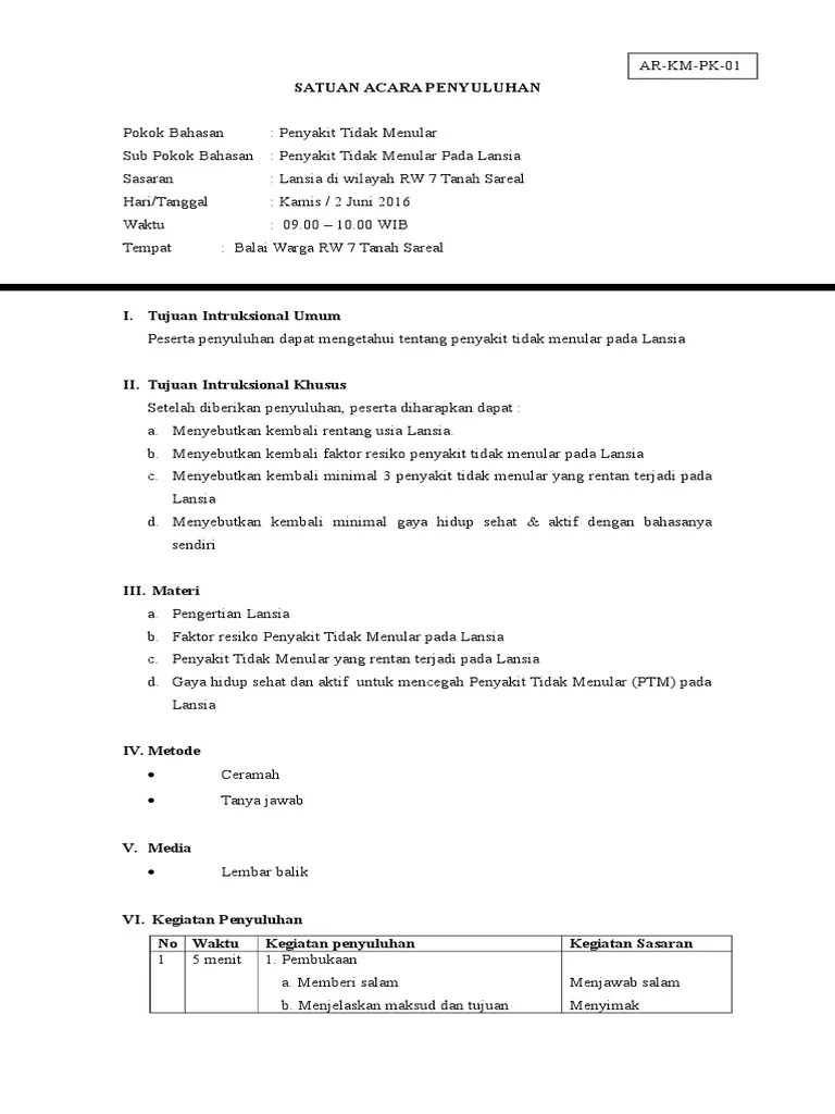 Sap Penyuluhan PTM Ok | PDF