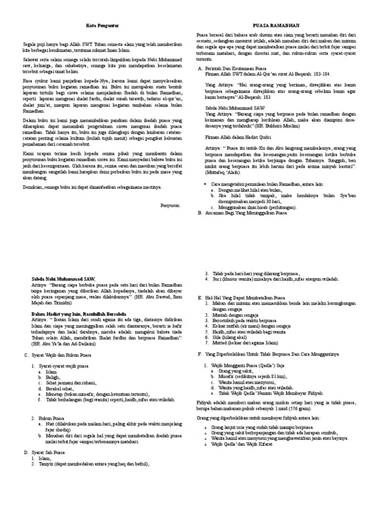 Rangkuman Ceramah Ramadhan – Tulisan