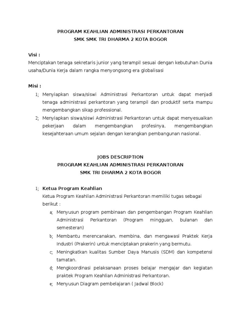 Program Kerja Keahlian Perkantoran | PDF