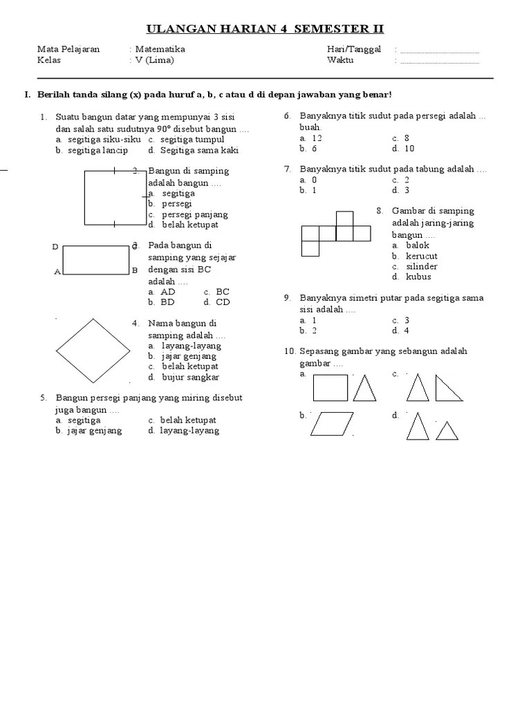 UH4 Matematika Kelas V