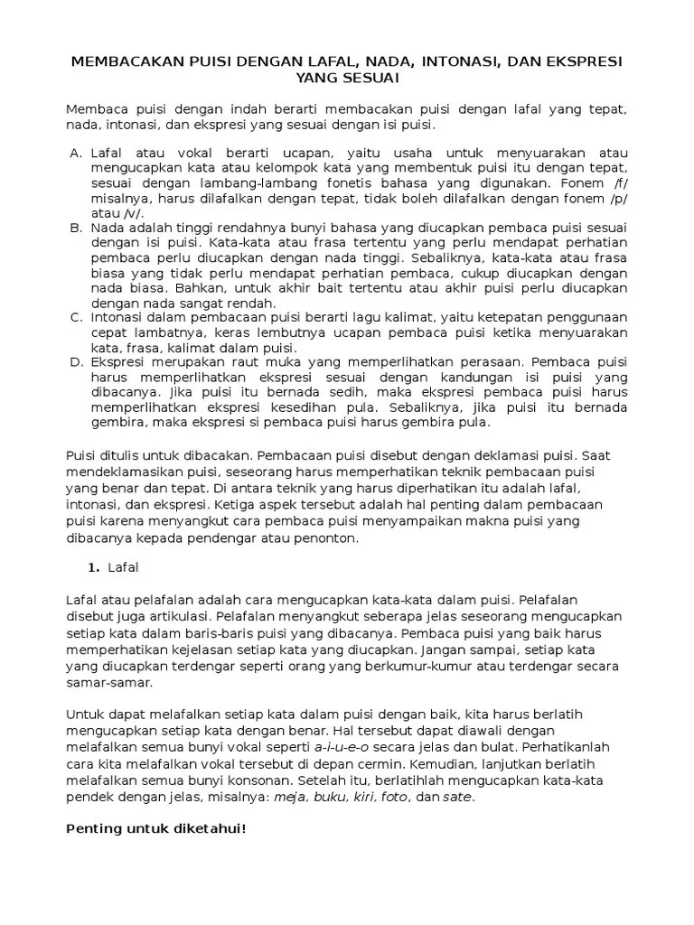 Ekspresi Puisi | PDF