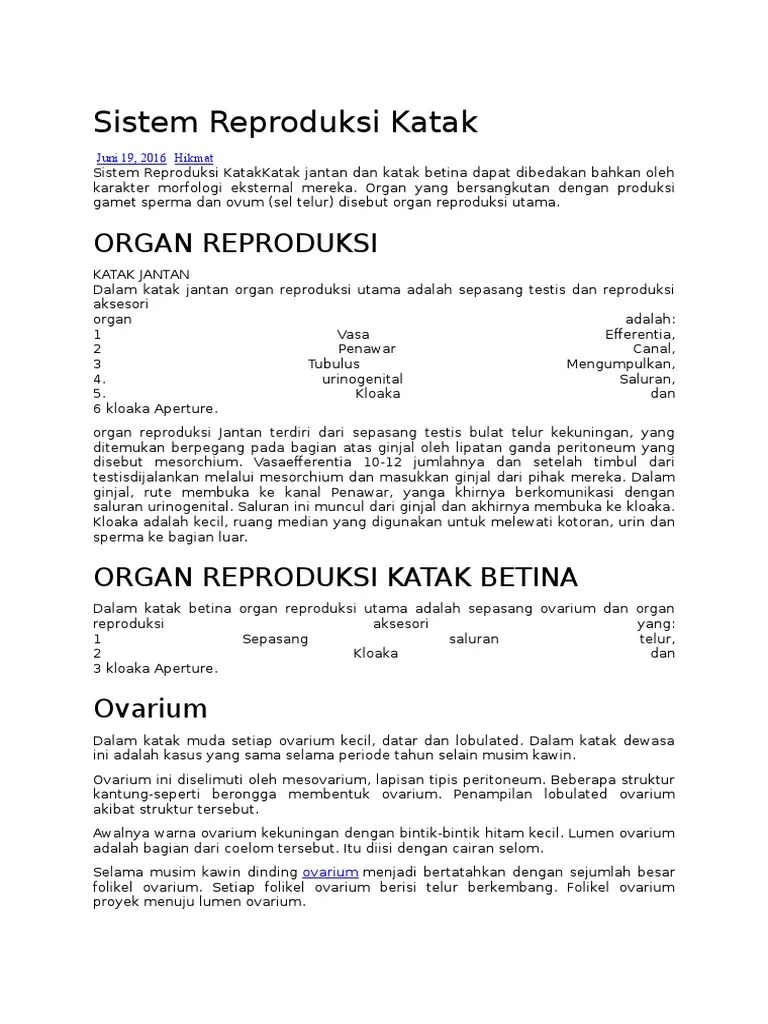 Sistem Reproduksi Katak | PDF