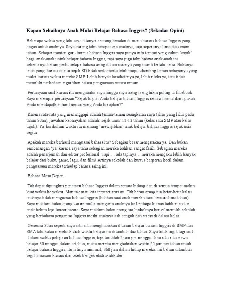 Bahasa Inggris Saya Tidak Tahu