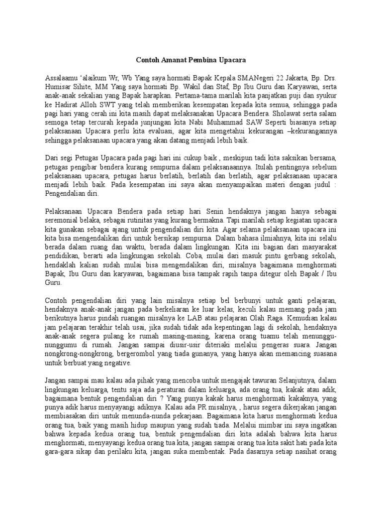 Contoh Amanat Pembina Upacara Hari Senin Di Sekolah Sahabat Cerpi Pada  Kesempatan Kali Ini Ceramah Pidato Akan Berbagi Artikel Mengenai Contoh  Pidato Amanat Pembina Upacara Pada Hari Senin Baik Ditingkat SD |