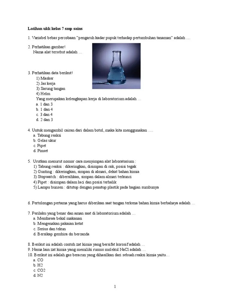 Latihan Ukk Sains Kelas 7