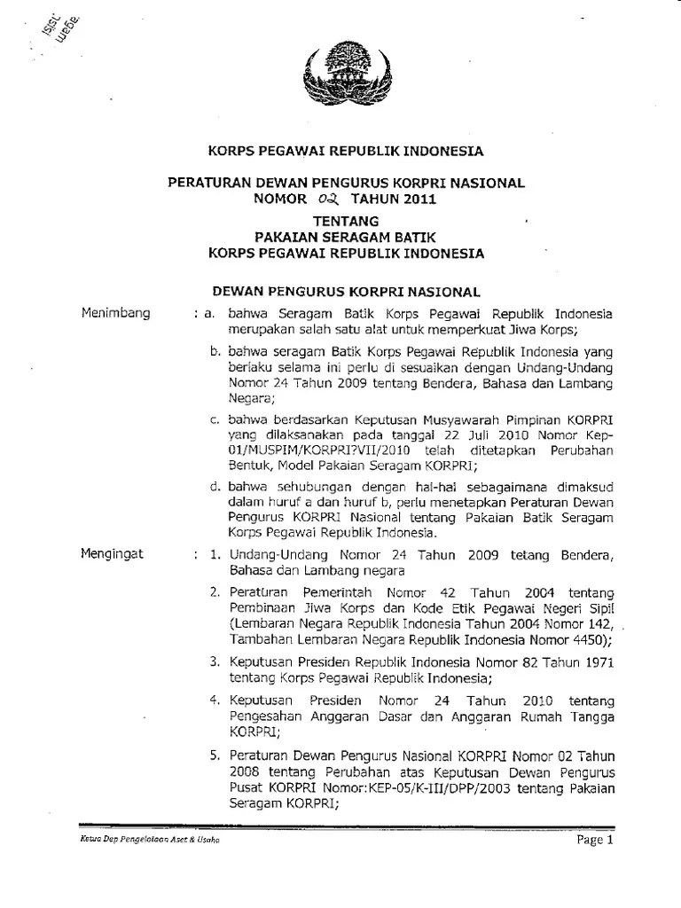 Peraturan Baju Korpri | PDF