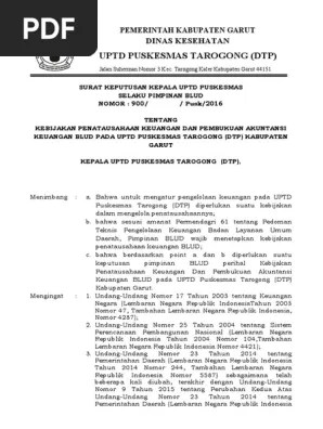 Pedoman Penatausahaan Puskesmas | PDF