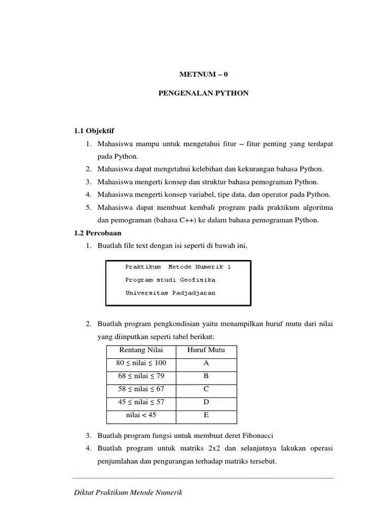 Metnum - Modul 0 PDF | PDF