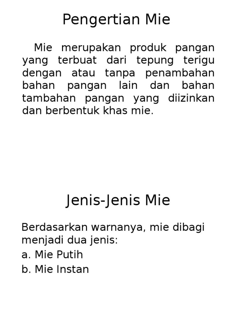 Pengertian Mie | PDF