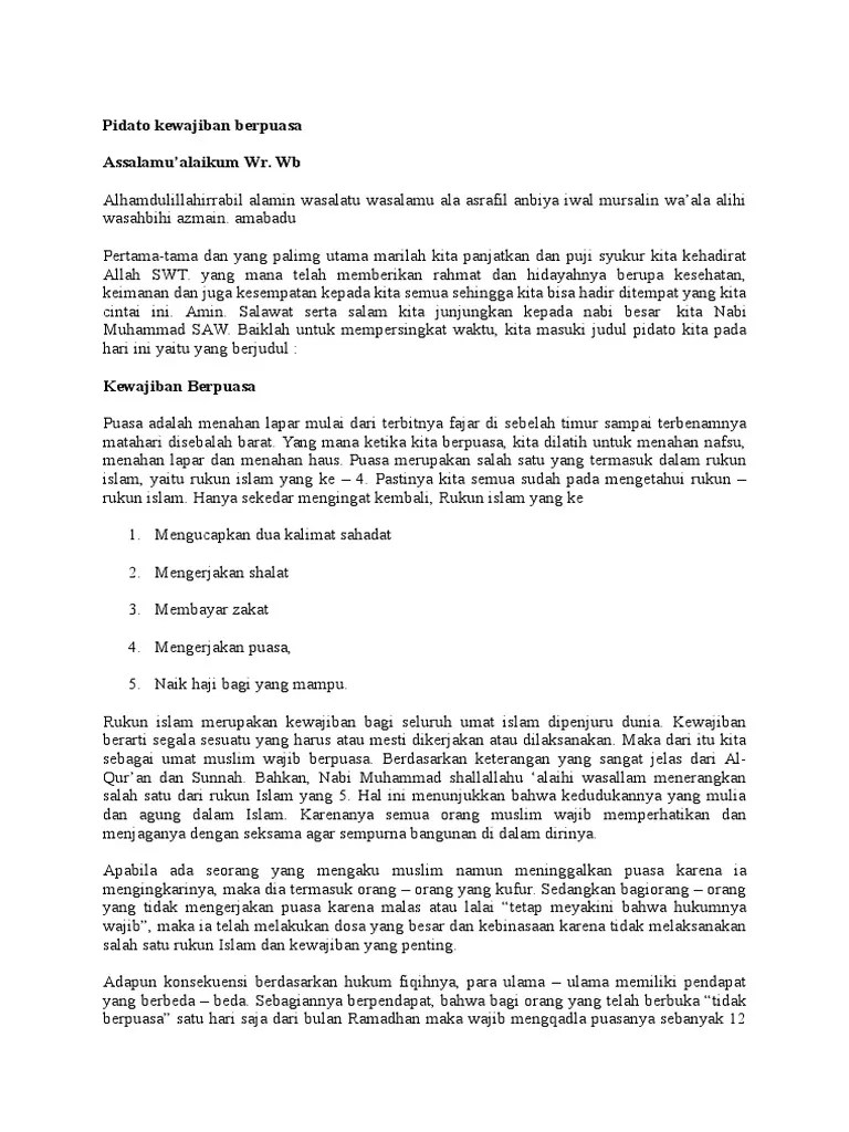 Pidato Tentang Puasa Singkat – Goresan