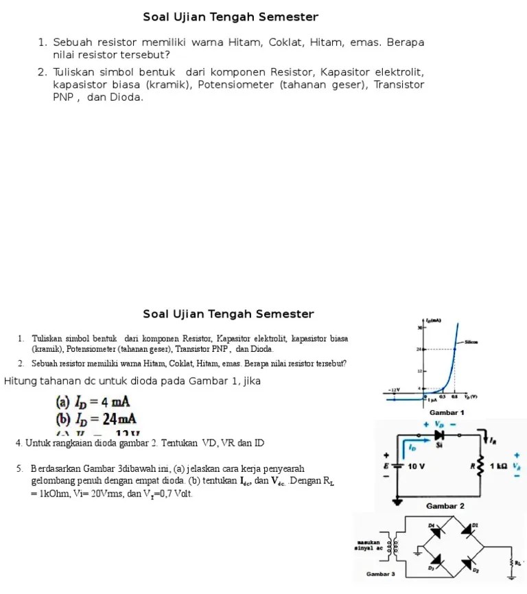 Contoh Soal Dioda Semikonduktor | PDF