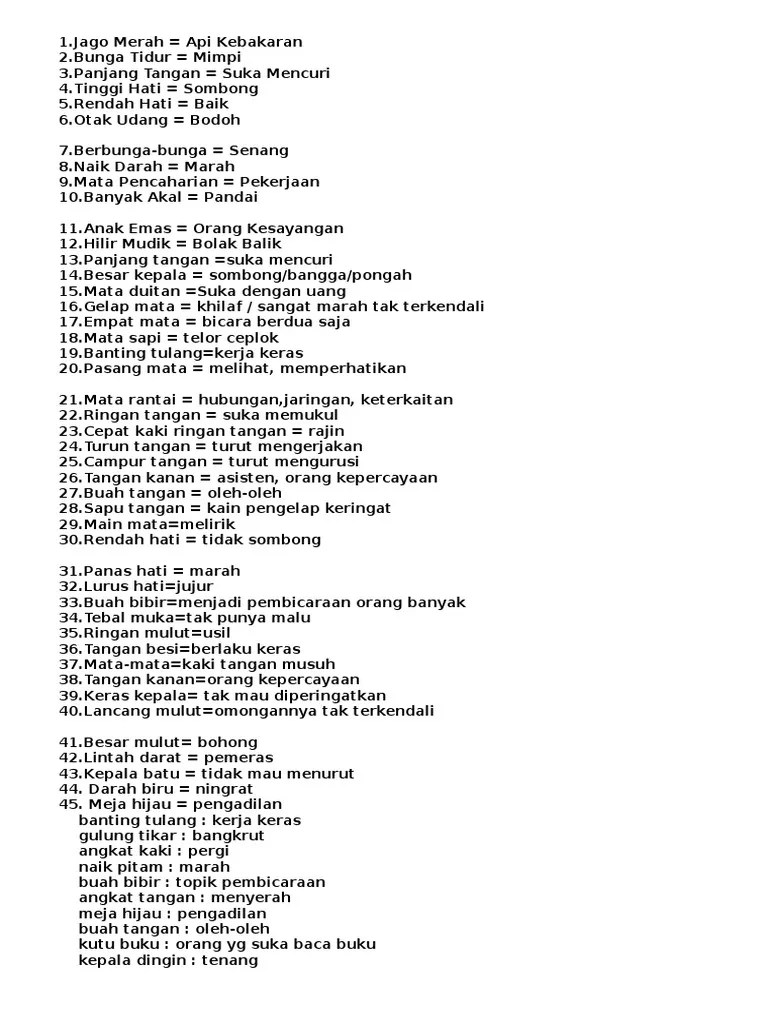 Idiomatik Atau Ungkapan | PDF