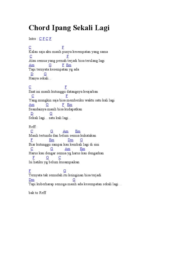 Chord Ipang Sekali Lagi | PDF