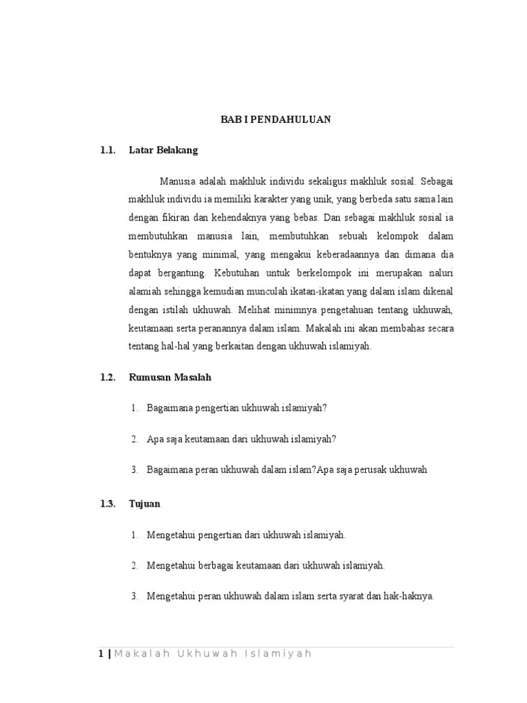 Makalah Ukhuwah Islamiyah | PDF