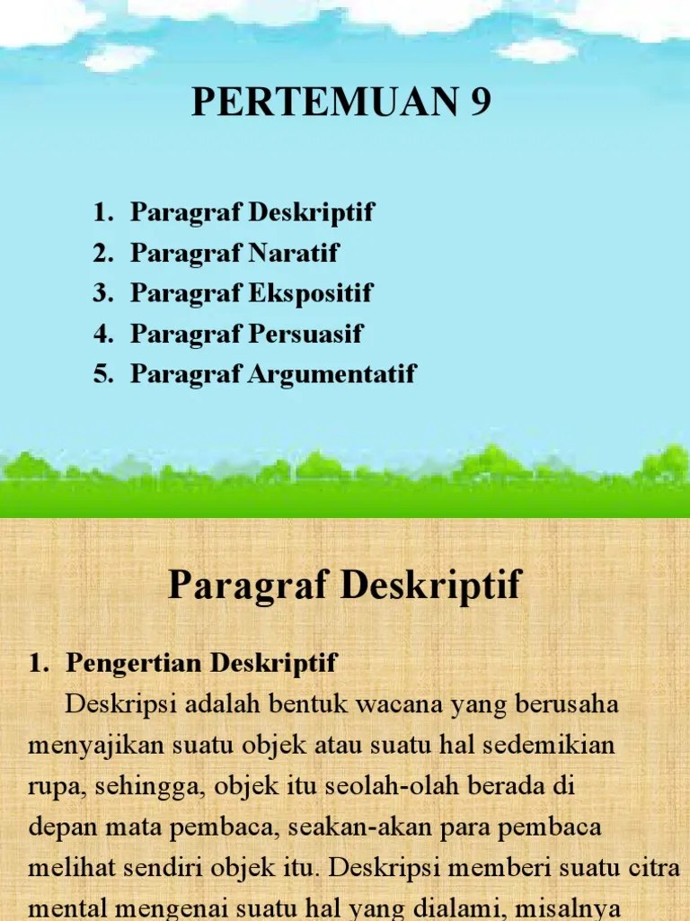 Paragraf Deskripsi Eksposisi Narasi Argumentasi Dan Persuasi | PDF