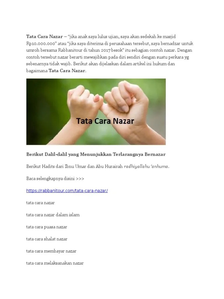 Tata Cara Nazar | PDF