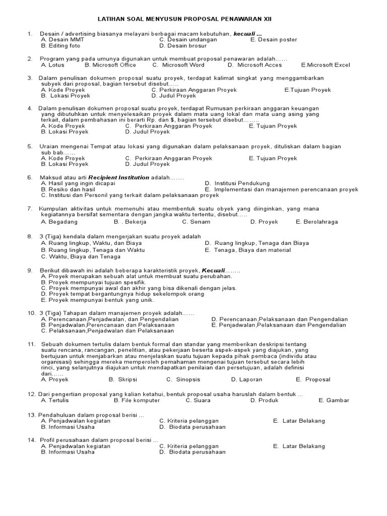 Bentuk Proposal Usaha Adalah Brainly