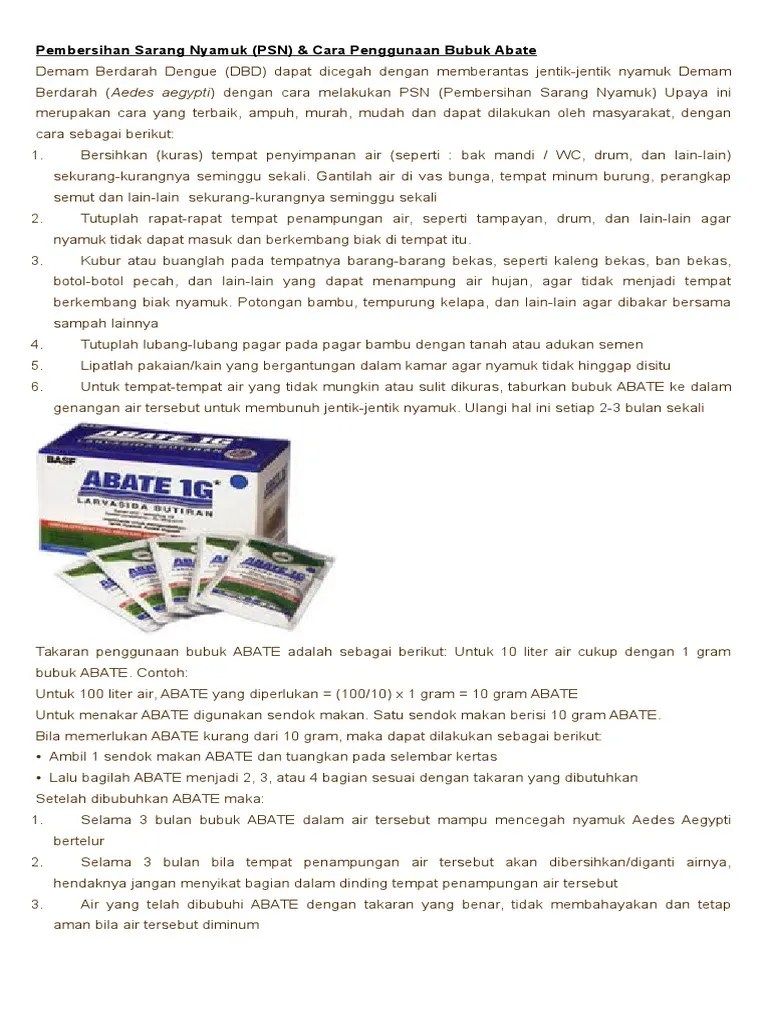 Cara Penggunaan Abate | PDF