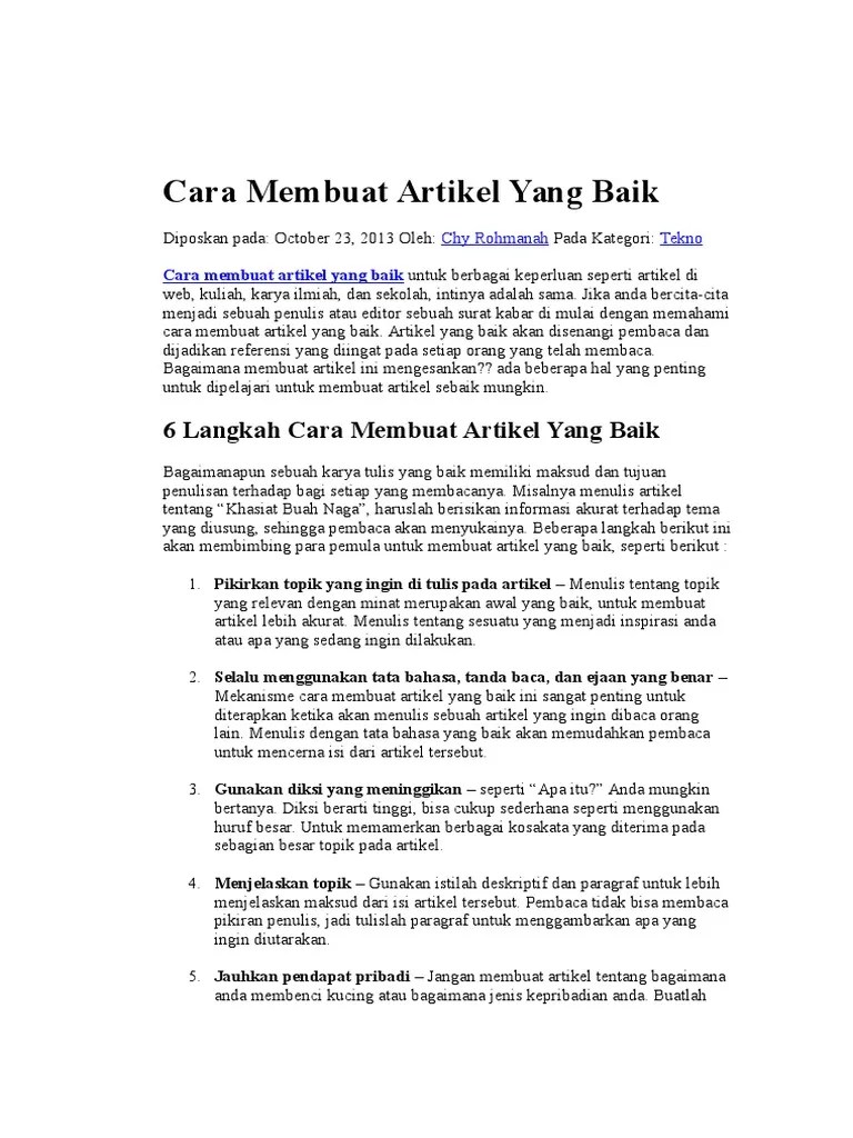 Artikel Yang Baik Dan Benar – Kami