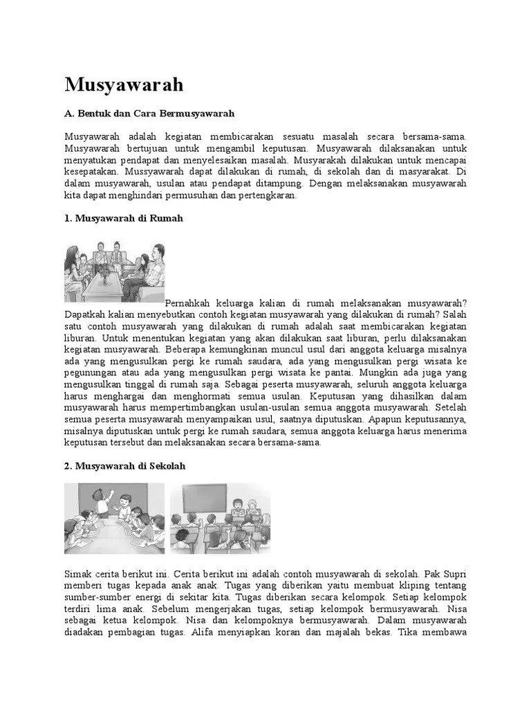 Contoh Kliping Musyawarah – Tulisan