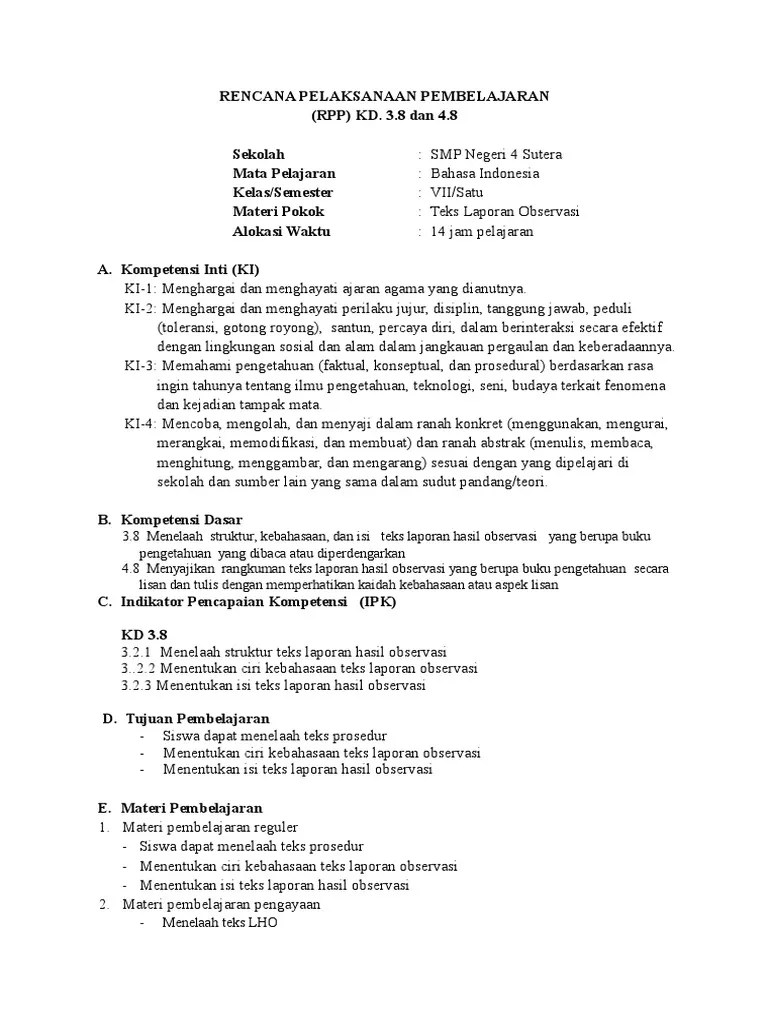 RPP 3.8 Dan 4.8 | PDF