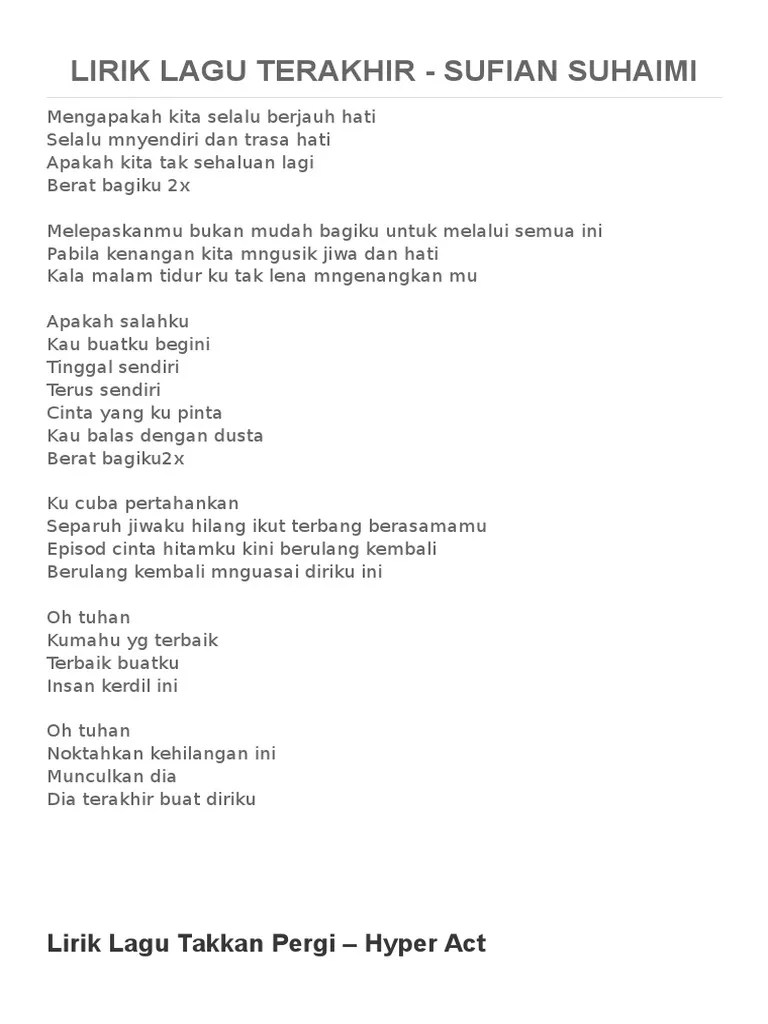 4 Sains Song Lyrics | PDF