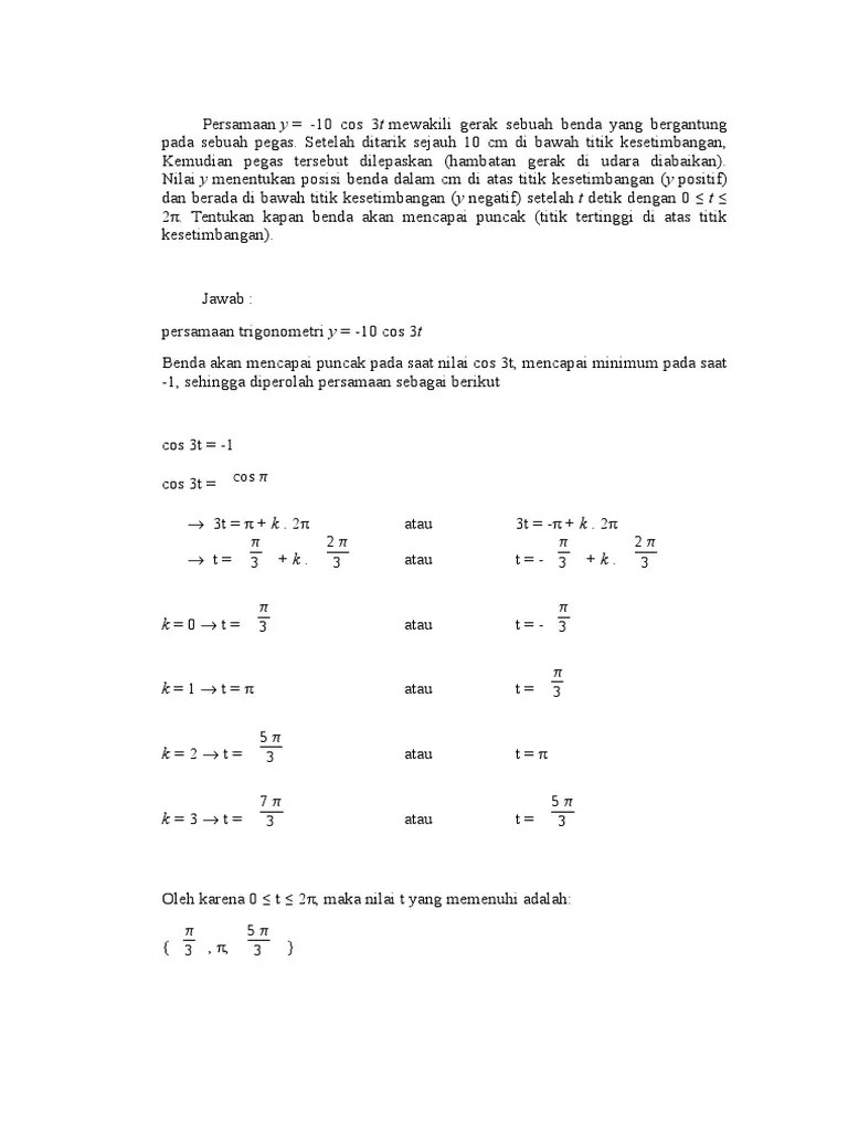 Soal Persamaan Trigonometri | PDF