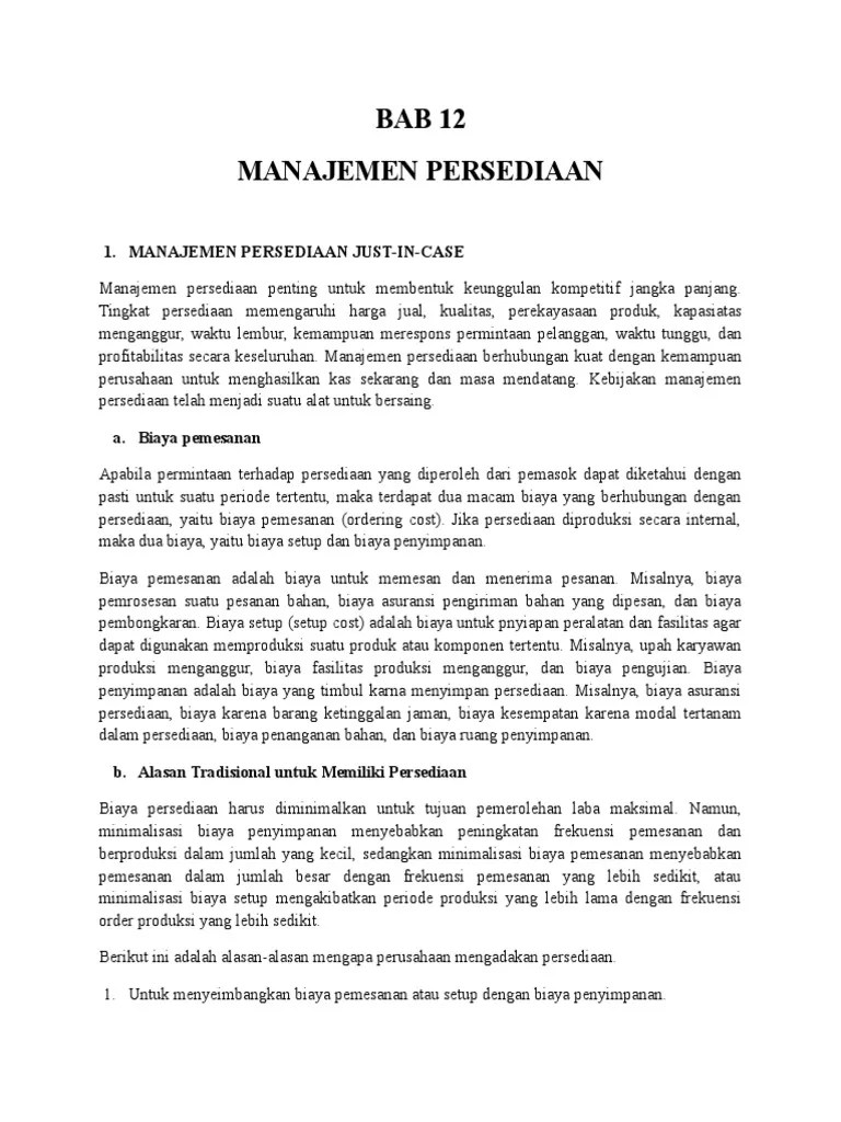 Akuntansi Manajemen Bab 12 | PDF