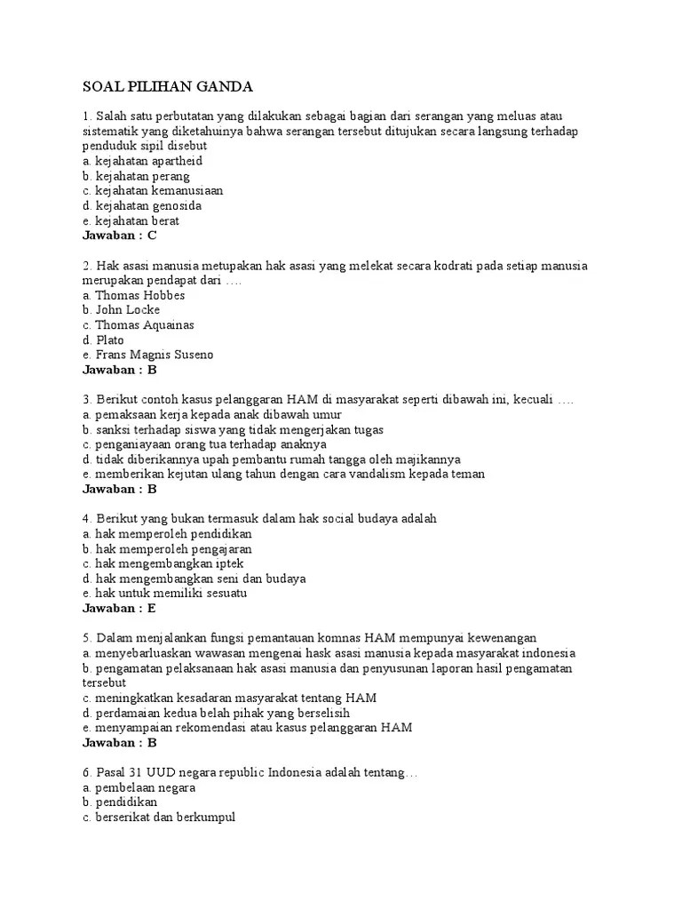 Soal Pilihan Ganda | PDF