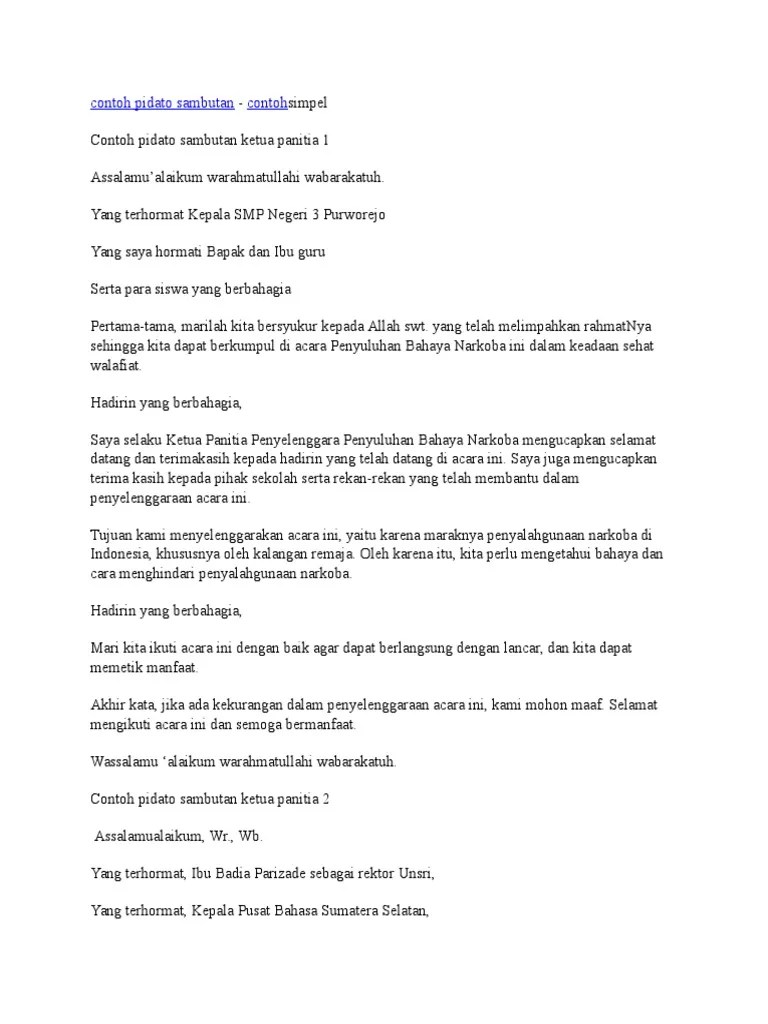 Contoh Pidato Sambutan Kepala Sekolah Dalam Acara Maulid Nabi