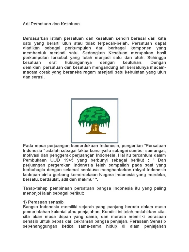 Arti Persatuan Dan Kesatuan | PDF