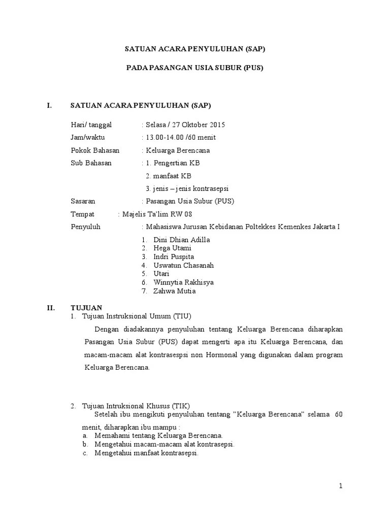 Satuan Acara Penyuluhan | PDF