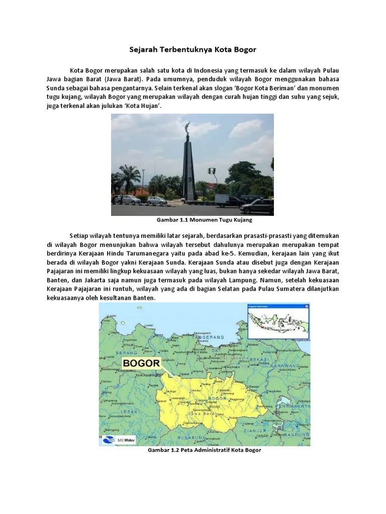 Sejarah Terbentuknya Kota Bogor | PDF