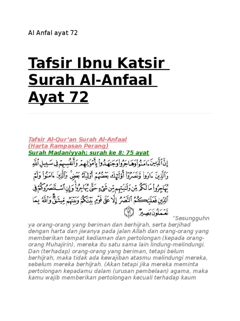 Asbabun Nuzul Al Anfal Ayat 72 - Revisi Id