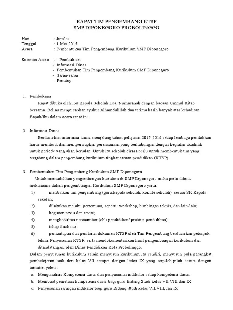 Notulen Kurikulum | PDF