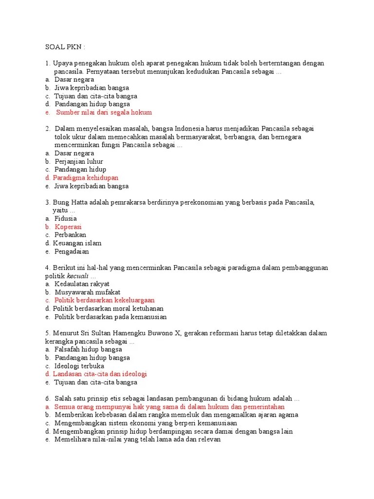 Soal PKN | PDF