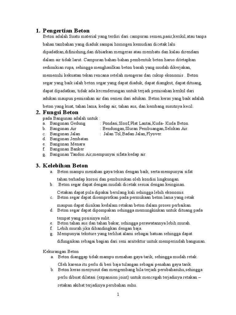 Pengertian Beton | PDF