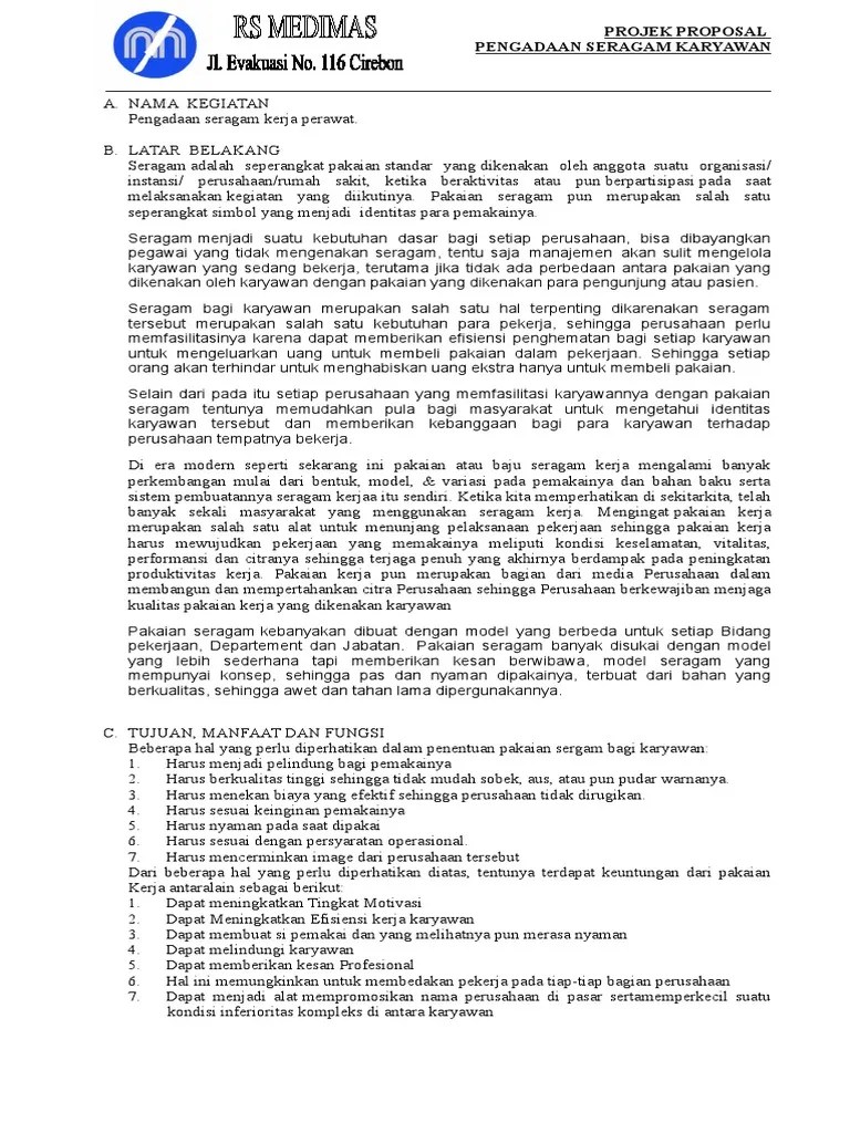 Proposal Seragam Rs Baru | PDF