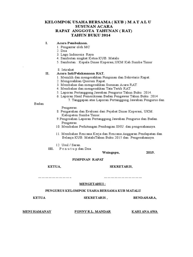 Contoh Susunan Acara | PDF