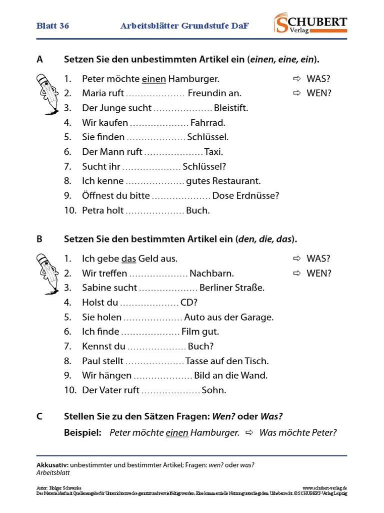 Akkusativ - GRMK | PDF
