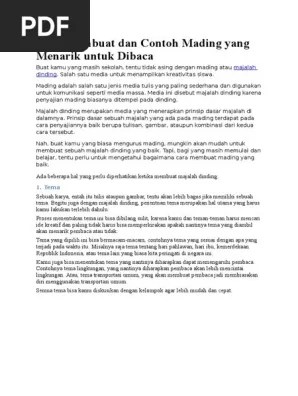 Cara Membuat Dan Contoh Mading Yang Menarik Untuk Dibaca | PDF