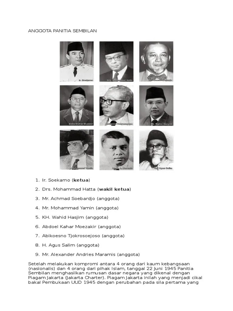 Anggota Panitia Sembilan | PDF