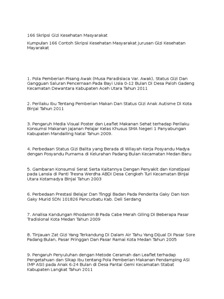 166 Skripsi Gizi Kesehatan | PDF