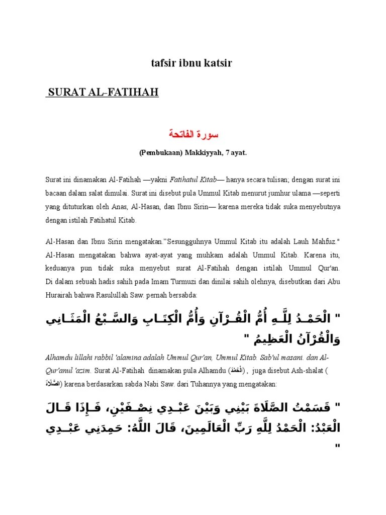 Tafsir Ibnu Katsir | PDF