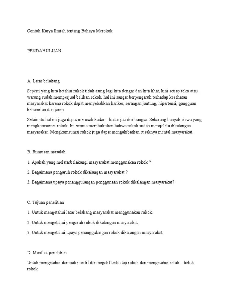 Karya Tulis Ilmiah Tentang Bahaya Merokok – Rasanya