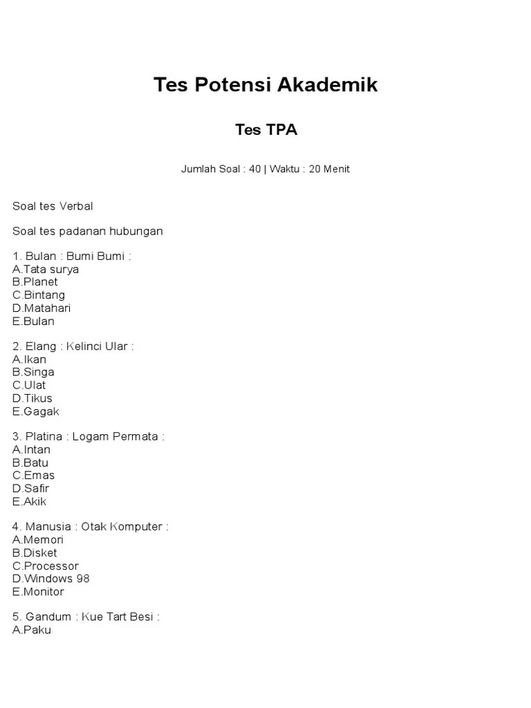Tes Potensi Akademik