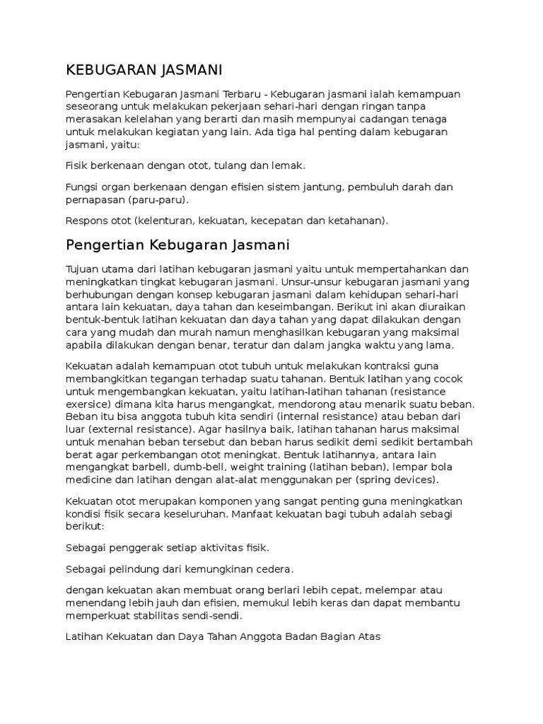 Tenaga Dalam Istilah Kebugaran Jasmani Disebut - Coba Sebutkan