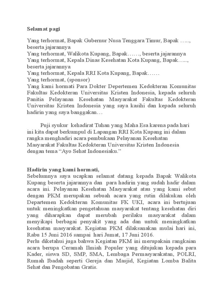 Kata Sambutan Ketua PKM | PDF